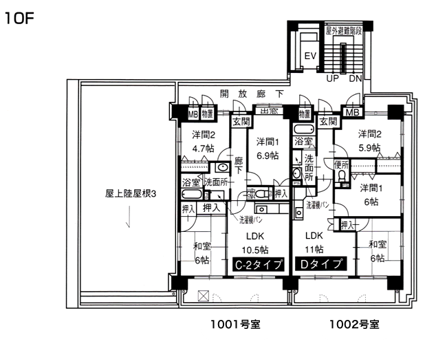 間取り図10階